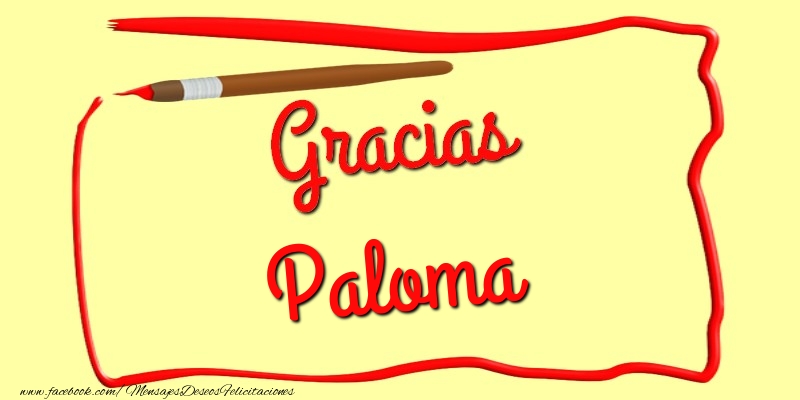 Felicitaciones de gracias - Gracias Paloma