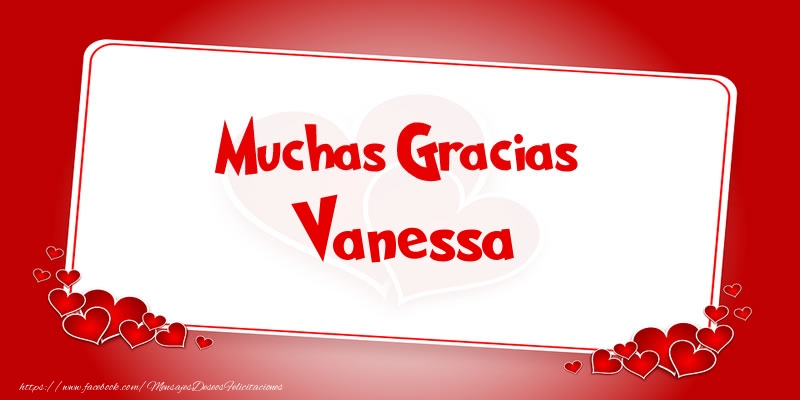 Felicitaciones de gracias - Muchas Gracias Vanessa