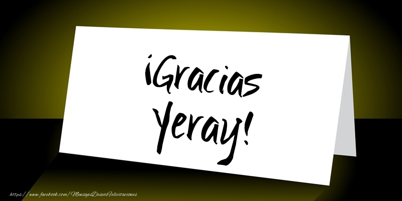 Felicitaciones de gracias - Mensajes | ¡Gracias Yeray!