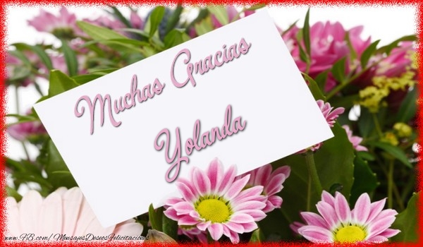 Felicitaciones de gracias - Muchas Gracias Yolanda