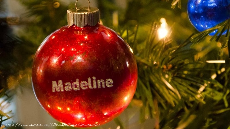 Felicitaciones de Navidad - Bolas De Navidad | Su nombre en el globo de navidad Madeline
