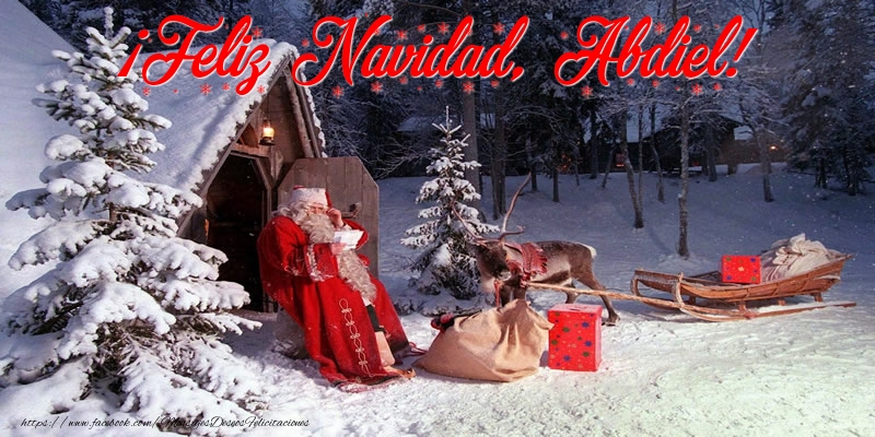 Felicitaciones de Navidad - Papá Noel & Regalo | ¡Feliz Navidad, Abdiel!