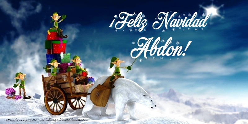 Felicitaciones de Navidad - Papá Noel & Regalo | ¡Feliz Navidad Abdon!