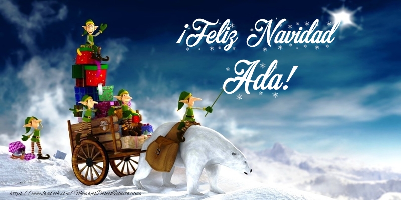 Felicitaciones de Navidad - Papá Noel & Regalo | ¡Feliz Navidad Ada!