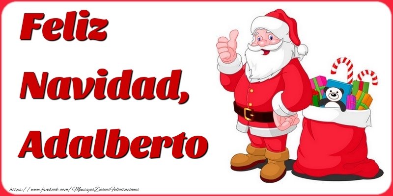 Felicitaciones de Navidad - Papá Noel & Regalo | Feliz Navidad, Adalberto