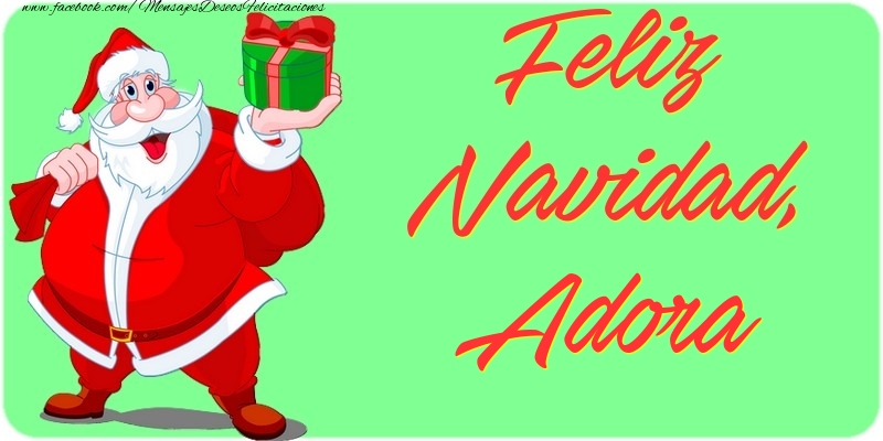 Felicitaciones de Navidad - Papá Noel & Regalo | Feliz Navidad, Adora