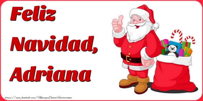 Felicitaciones de Navidad - Papá Noel & Regalo | Feliz Navidad, Adriana