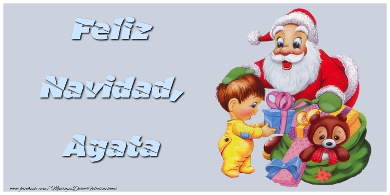 Felicitaciones de Navidad - Papá Noel & Regalo | Feliz Navidad, Agata
