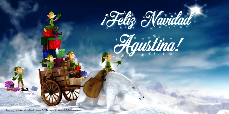 Felicitaciones de Navidad - Papá Noel & Regalo | ¡Feliz Navidad Agustina!