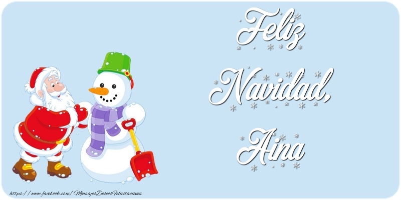 Felicitaciones de Navidad - Muñeco De Nieve & Papá Noel | Feliz Navidad, Aina