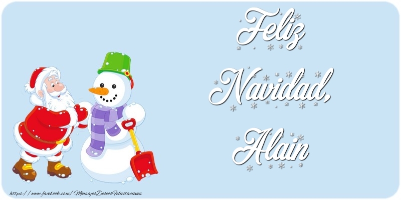 Felicitaciones de Navidad - Muñeco De Nieve & Papá Noel | Feliz Navidad, Alain