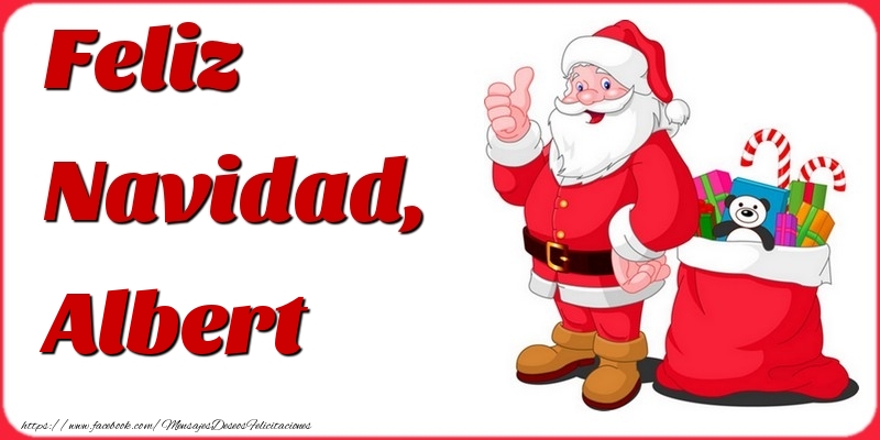 Felicitaciones de Navidad - Papá Noel & Regalo | Feliz Navidad, Albert