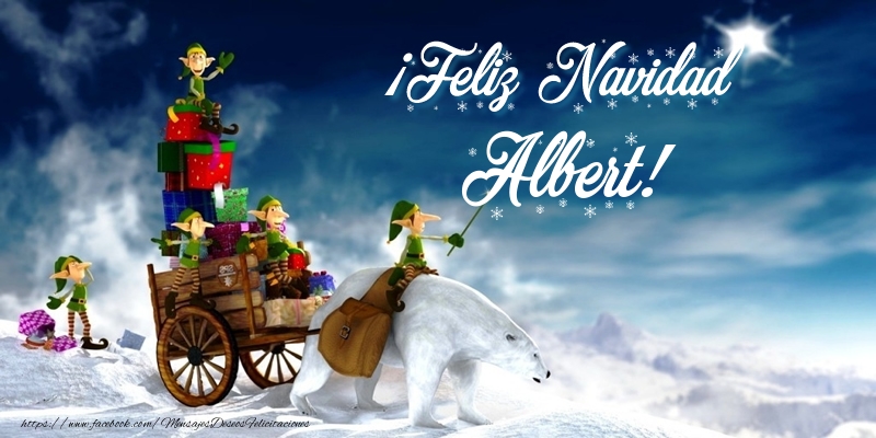 Felicitaciones de Navidad - Papá Noel & Regalo | ¡Feliz Navidad Albert!