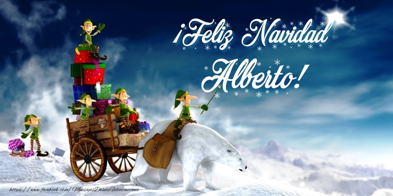 Felicitaciones de Navidad - Papá Noel & Regalo | ¡Feliz Navidad Alberto!