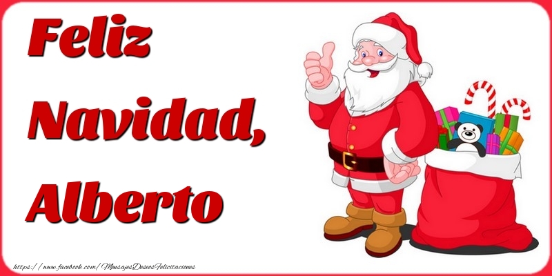 Felicitaciones de Navidad - Papá Noel & Regalo | Feliz Navidad, Alberto