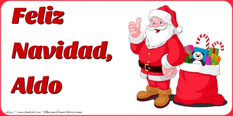 Felicitaciones de Navidad - Papá Noel & Regalo | Feliz Navidad, Aldo