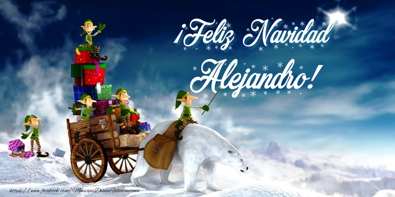 Felicitaciones de Navidad - Papá Noel & Regalo | ¡Feliz Navidad Alejandro!