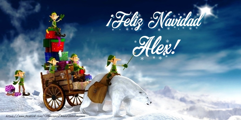  Felicitaciones de Navidad - Papá Noel & Regalo | ¡Feliz Navidad Alex!