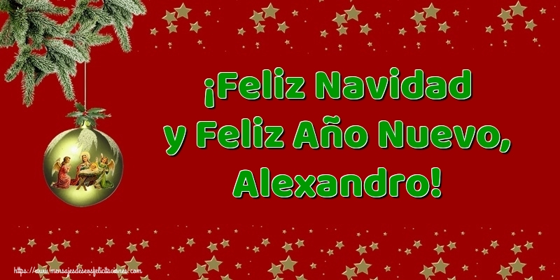 Felicitaciones de Navidad - Árbol De Navidad & Bolas De Navidad | ¡Feliz Navidad y Feliz Año Nuevo, Alexandro!