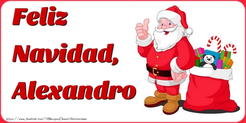 Felicitaciones de Navidad - Papá Noel & Regalo | Feliz Navidad, Alexandro