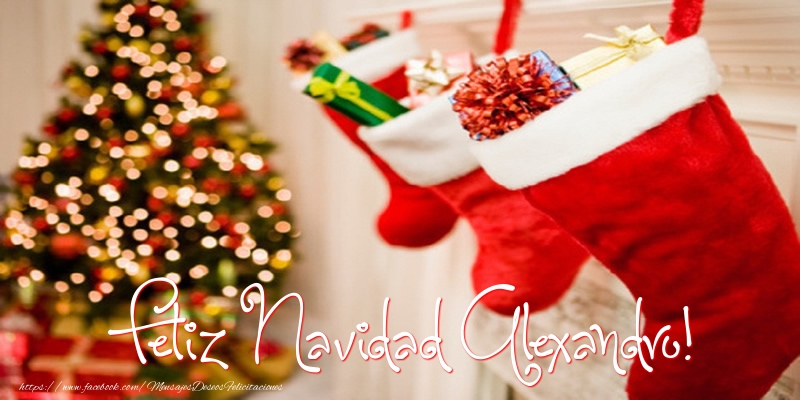 Felicitaciones de Navidad - Árbol De Navidad & Regalo | ¡Feliz Navidad, Alexandro!