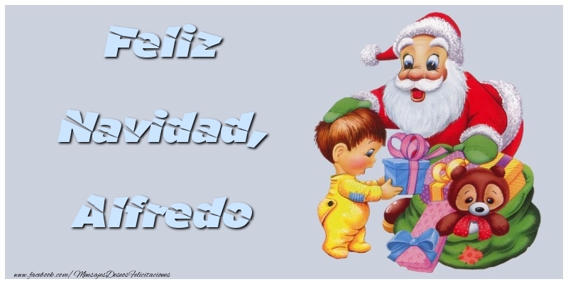 Felicitaciones de Navidad - Papá Noel & Regalo | Feliz Navidad, Alfredo