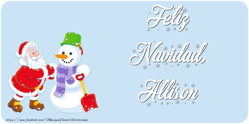 Felicitaciones de Navidad - Muñeco De Nieve & Papá Noel | Feliz Navidad, Allison