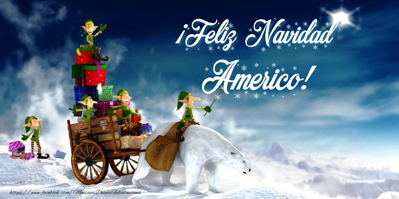 Felicitaciones de Navidad - Papá Noel & Regalo | ¡Feliz Navidad Americo!