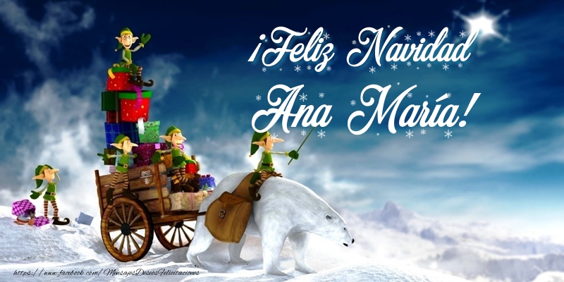 Felicitaciones de Navidad - Papá Noel & Regalo | ¡Feliz Navidad Ana María!