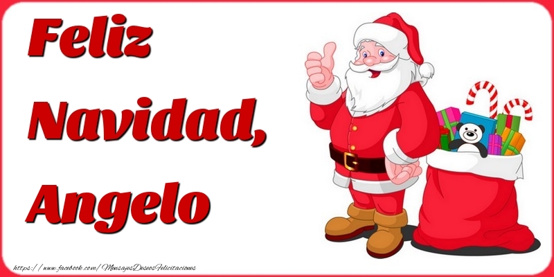 Felicitaciones de Navidad - Papá Noel & Regalo | Feliz Navidad, Angelo