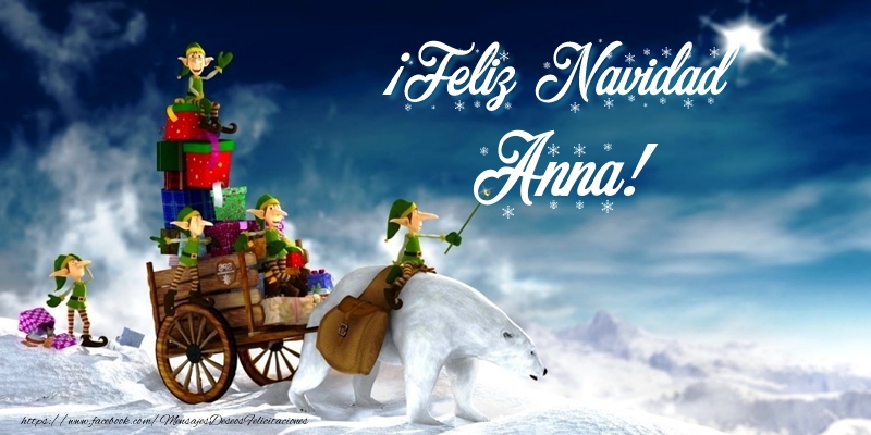 Felicitaciones de Navidad - Papá Noel & Regalo | ¡Feliz Navidad Anna!