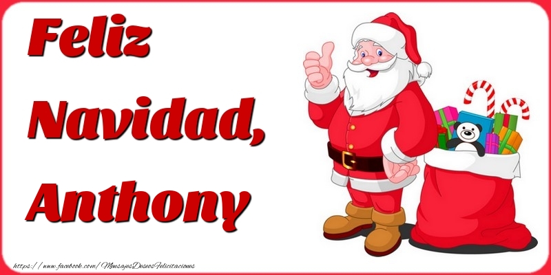 Felicitaciones de Navidad - Papá Noel & Regalo | Feliz Navidad, Anthony