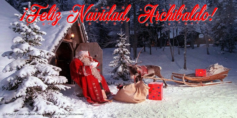 Felicitaciones de Navidad - Papá Noel & Regalo | ¡Feliz Navidad, Archibaldo!