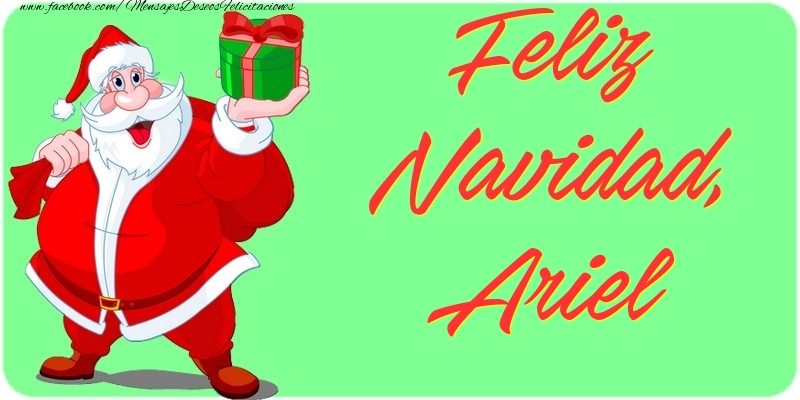 Felicitaciones de Navidad - Papá Noel & Regalo | Feliz Navidad, Ariel