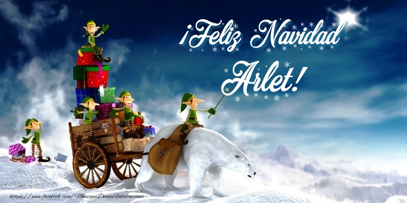 Felicitaciones de Navidad - Papá Noel & Regalo | ¡Feliz Navidad Arlet!