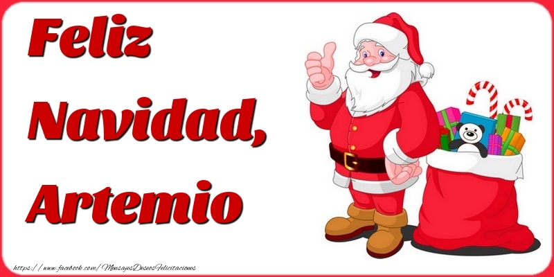 Felicitaciones de Navidad - Papá Noel & Regalo | Feliz Navidad, Artemio