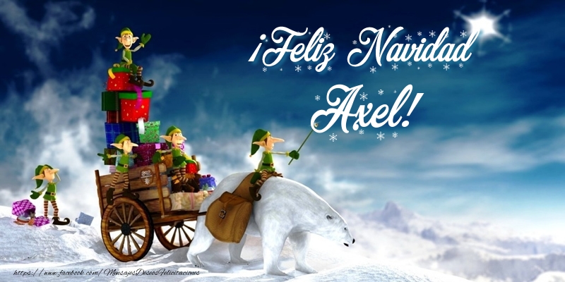 Felicitaciones de Navidad - Papá Noel & Regalo | ¡Feliz Navidad Axel!