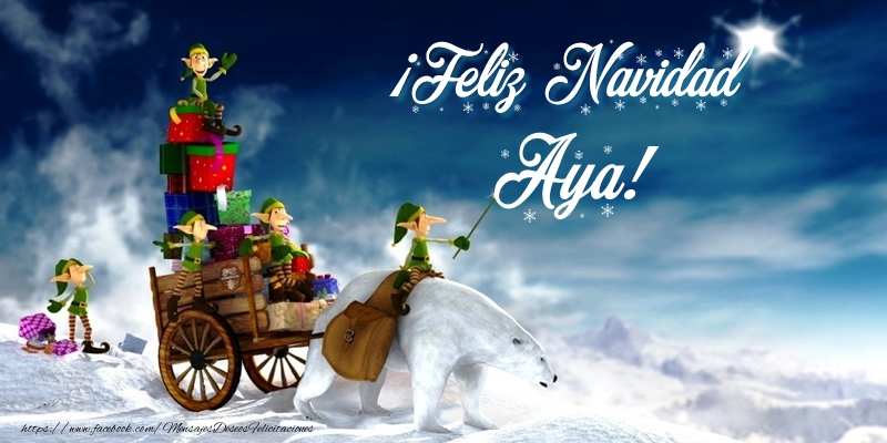 Felicitaciones de Navidad - Papá Noel & Regalo | ¡Feliz Navidad Aya!