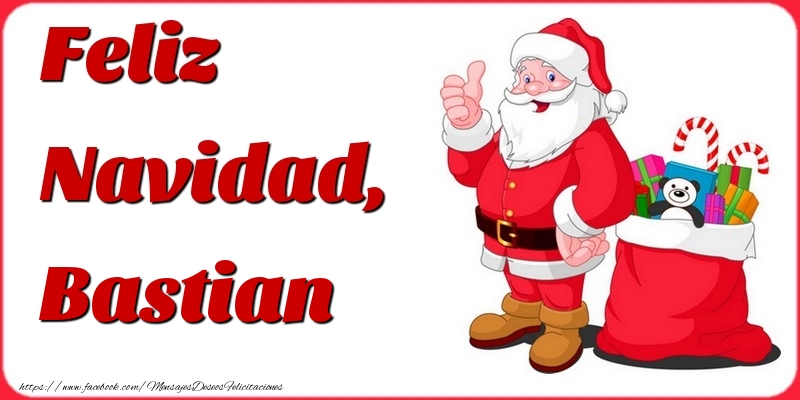 Felicitaciones de Navidad - Papá Noel & Regalo | Feliz Navidad, Bastian