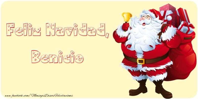 Felicitaciones de Navidad - Papá Noel & Regalo | Feliz Navidad, Benicio