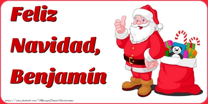 Felicitaciones de Navidad - Papá Noel & Regalo | Feliz Navidad, Benjamín