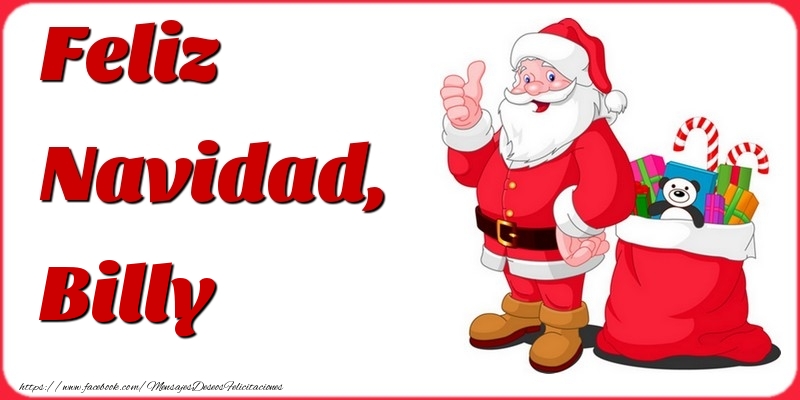 Felicitaciones de Navidad - Papá Noel & Regalo | Feliz Navidad, Billy