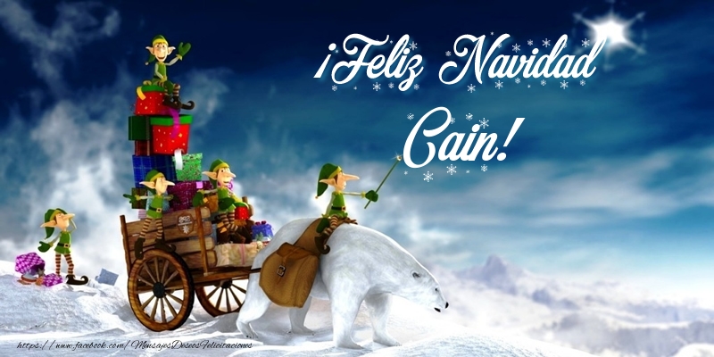 Felicitaciones de Navidad - Papá Noel & Regalo | ¡Feliz Navidad Cain!