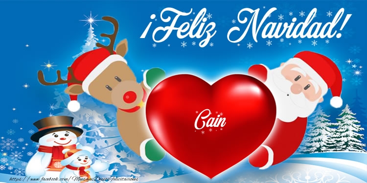 Felicitaciones de Navidad - Corazón & Muñeco De Nieve & Papá Noel | ¡Feliz Navidad, Cain!