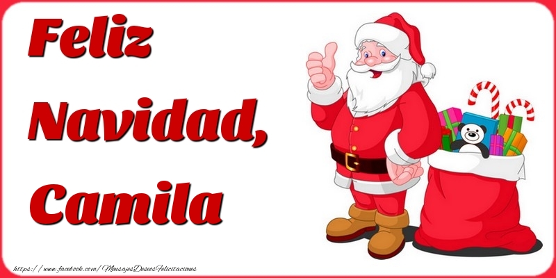 Felicitaciones de Navidad - Papá Noel & Regalo | Feliz Navidad, Camila