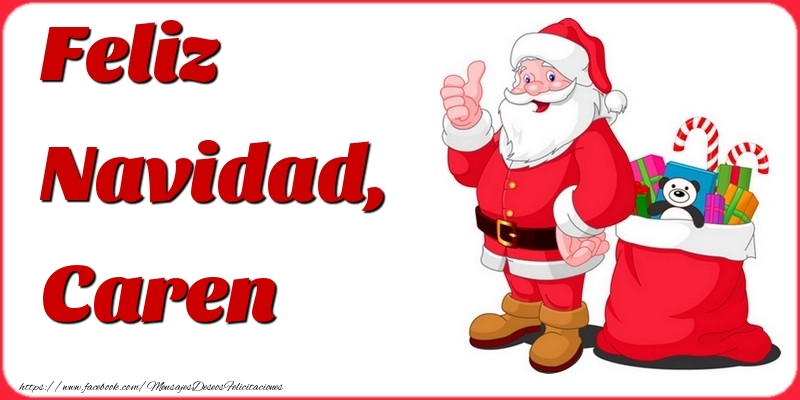 Felicitaciones de Navidad - Papá Noel & Regalo | Feliz Navidad, Caren