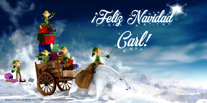 Felicitaciones de Navidad - Papá Noel & Regalo | ¡Feliz Navidad Carl!