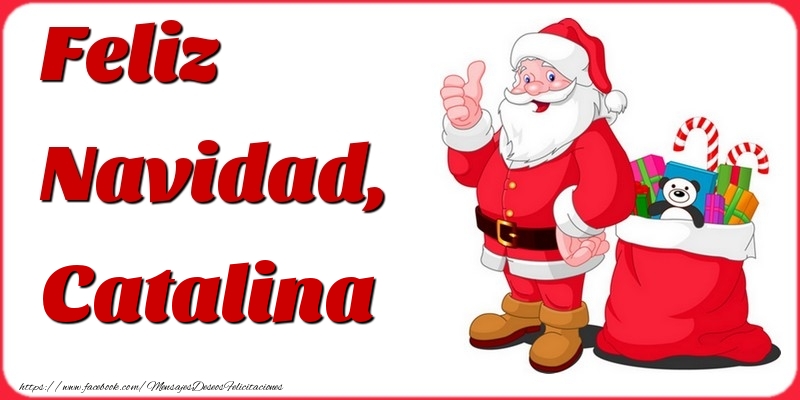 Felicitaciones de Navidad - Papá Noel & Regalo | Feliz Navidad, Catalina