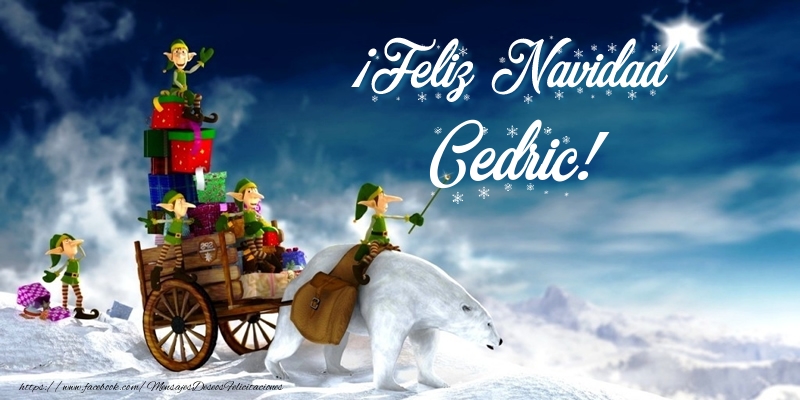 Felicitaciones de Navidad - Papá Noel & Regalo | ¡Feliz Navidad Cedric!