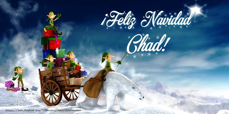 Felicitaciones de Navidad - Papá Noel & Regalo | ¡Feliz Navidad Chad!
